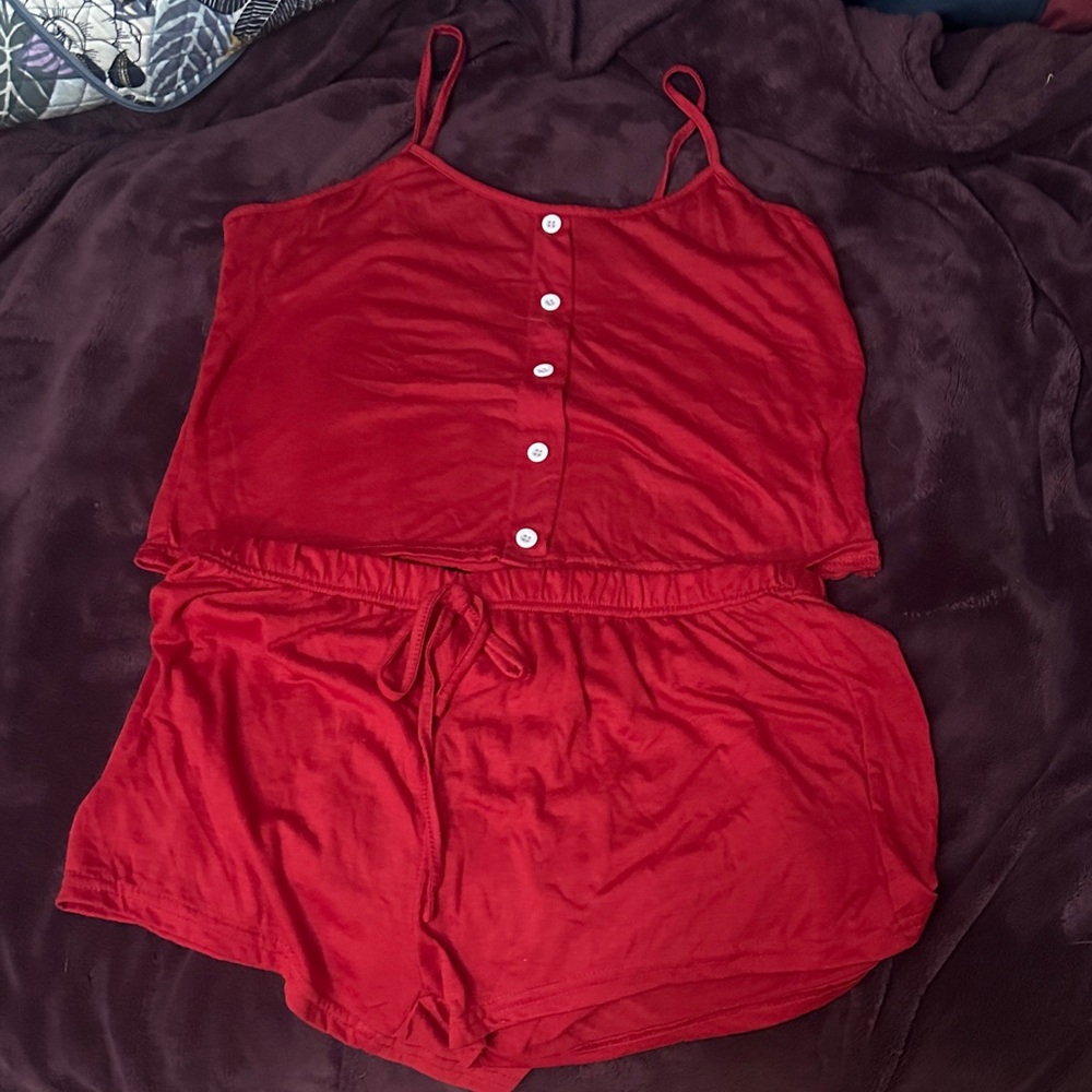 Valentines Button-Up PJs Top & Shorts